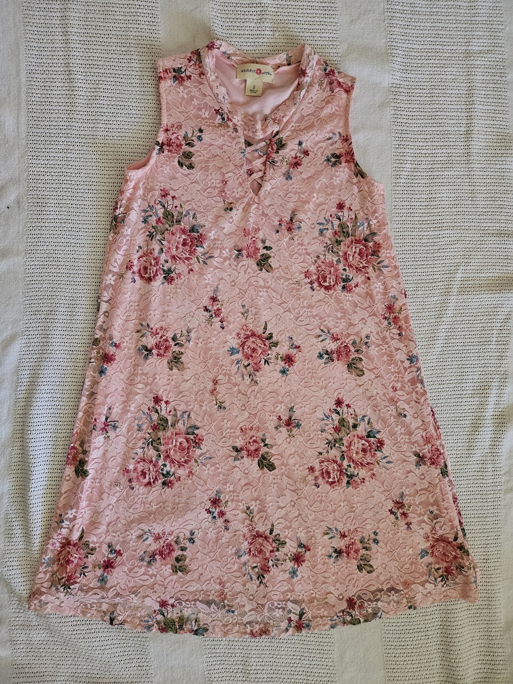 Wishful Park Pink Floral Lace Midi Dress